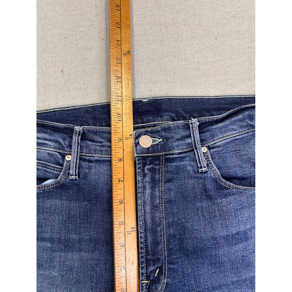 Mother The Mid Rise Dazzler Ankle Jeans On The Edge Blue Straight Leg Size 30 - Picture 5 of 13